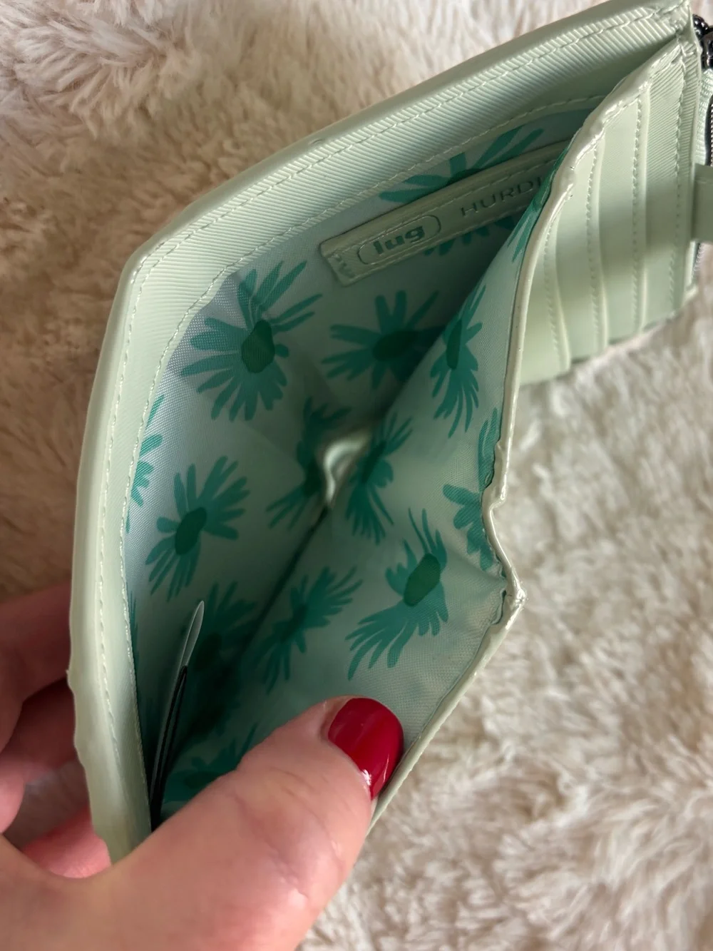Lug Hurdle Satin Luxe VL RFID Wallet - Mist Green - Picture 3 of 10